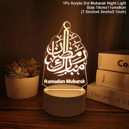 EID Night Light EID Mubarak Ramadan Decoration for Home Islam Muslim Party Decor Eid Al Adha Ramadan and Eid Ramadan Kareem