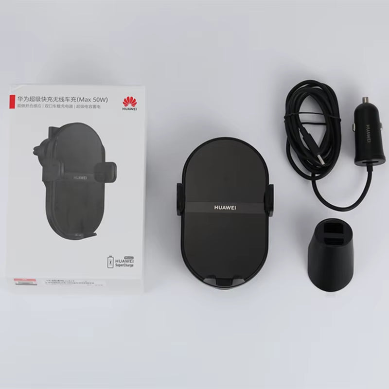 Supercharge Wireless Car Charger 50W Max Intelligent Both Side Sensor Mounting Dual Charging 3D Cooling Fast Charger