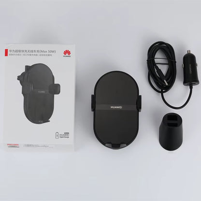 Supercharge Wireless Car Charger 50W Max Intelligent Both Side Sensor Mounting Dual Charging 3D Cooling Fast Charger