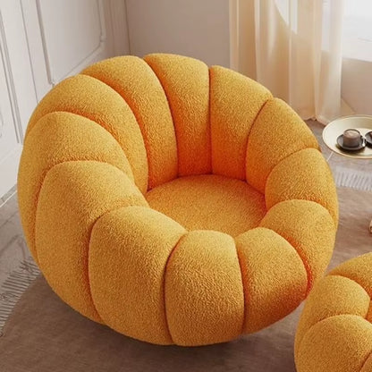 Cream Spinning Lazy Pumpkin Chair Tatami Living Room Leisure Chair Single Sofa Lying or Sleeping Bedroom Leisure Sofa Furniture