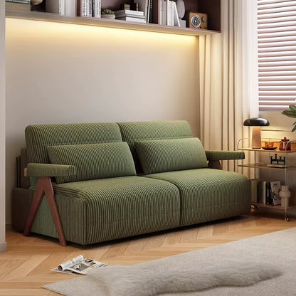 Green Living Room Sofas Corduroy Recliners Nordic 2025 Bedroom Chaise Sofa Bed Puffs Foldable Divano Sottovuoto Furniture Home
