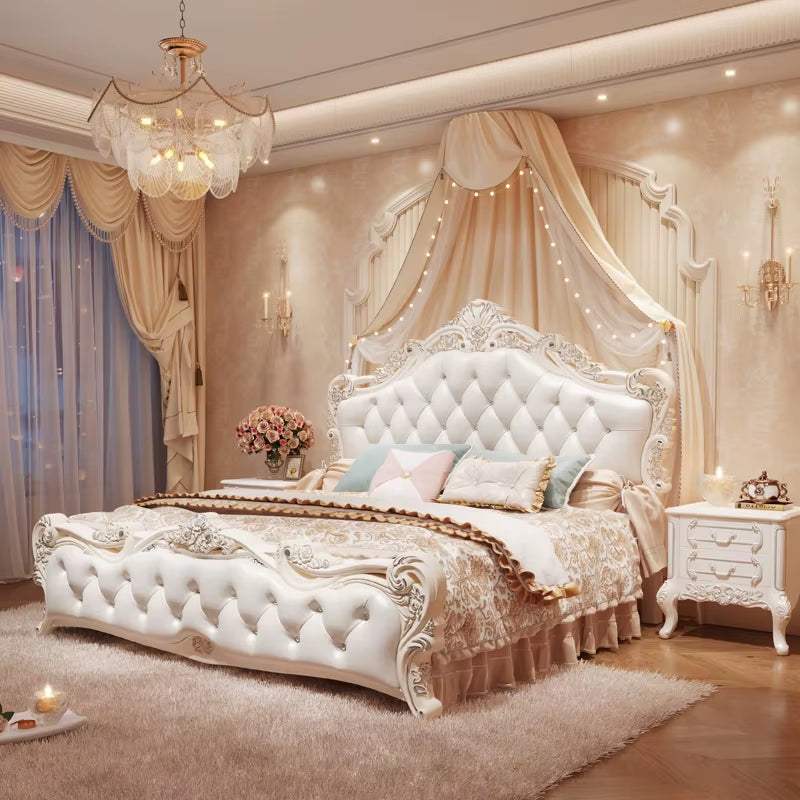Large Girls Bedrooms Double Bed Board Box Young Luxury Household Double Bed Storage Modern Camas De Dormitorio Furniture Home