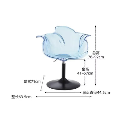Modern Transparent Acrylic Bar Stools, Stylish Furniture and Balcony Seats, Simple and Luxurious Transparent Petal Dining Chairs