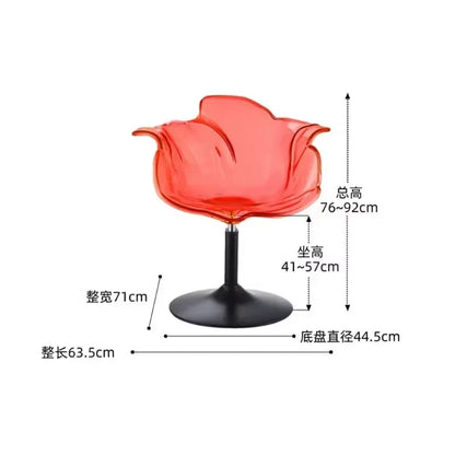 Modern Transparent Acrylic Bar Stools, Stylish Furniture and Balcony Seats, Simple and Luxurious Transparent Petal Dining Chairs