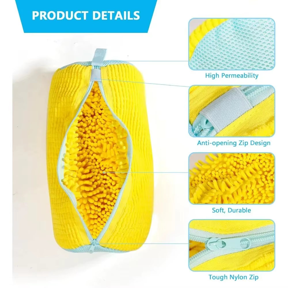 Shoe Wash Shoes Bag Padded Net Laundry Protector Fluffy Fibers Polyester Washing Shoes Machine Laundry Bag Drying Bags 1PCS