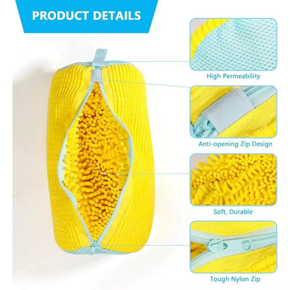 Shoe Wash Shoes Bag Padded Net Laundry Protector Fluffy Fibers Polyester Washing Shoes Machine Laundry Bag Drying Bags 1PCS