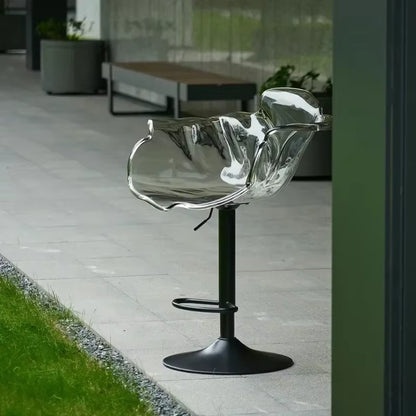 Modern Transparent Acrylic Bar Stools, Stylish Furniture and Balcony Seats, Simple and Luxurious Transparent Petal Dining Chairs