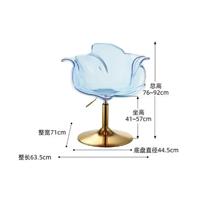 Modern Transparent Acrylic Bar Stools, Stylish Furniture and Balcony Seats, Simple and Luxurious Transparent Petal Dining Chairs