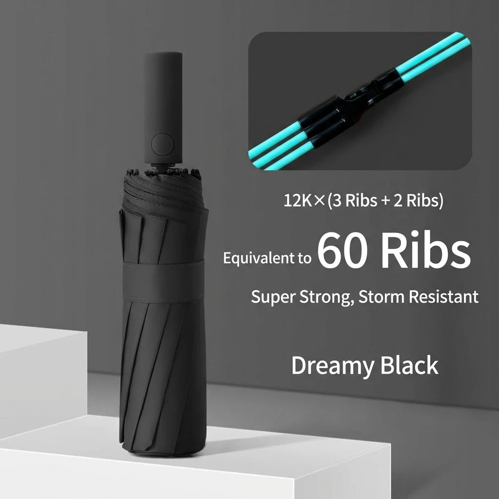 Reinforced 24-Bone Umbrella, Men'S Business Strong and Durable Wind-Resistant Umbrella, Anti-Uv Sunscreen Umbrella Women'S Sunny