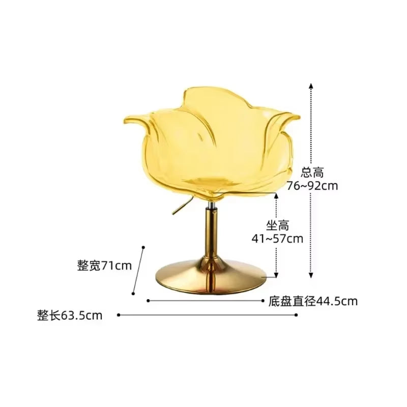 Modern Transparent Acrylic Bar Stools, Stylish Furniture and Balcony Seats, Simple and Luxurious Transparent Petal Dining Chairs