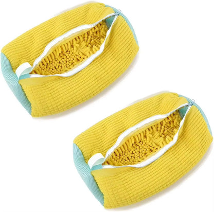 Shoe Wash Shoes Bag Padded Net Laundry Protector Fluffy Fibers Polyester Washing Shoes Machine Laundry Bag Drying Bags 1PCS