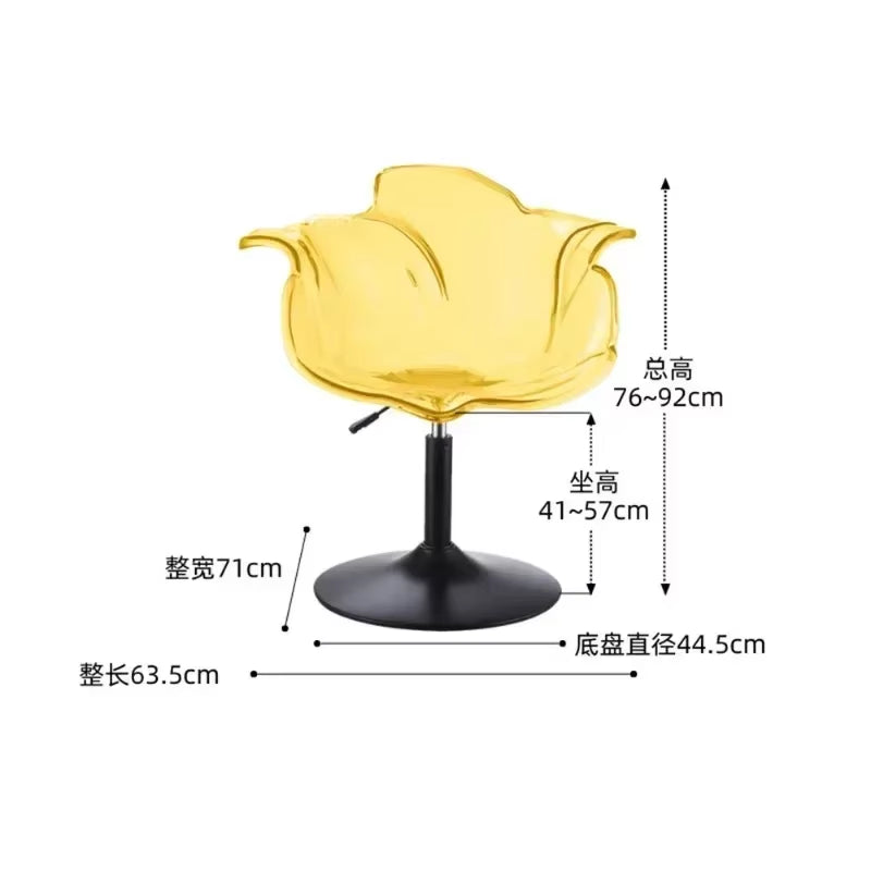 Modern Transparent Acrylic Bar Stools, Stylish Furniture and Balcony Seats, Simple and Luxurious Transparent Petal Dining Chairs