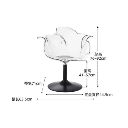Modern Transparent Acrylic Bar Stools, Stylish Furniture and Balcony Seats, Simple and Luxurious Transparent Petal Dining Chairs