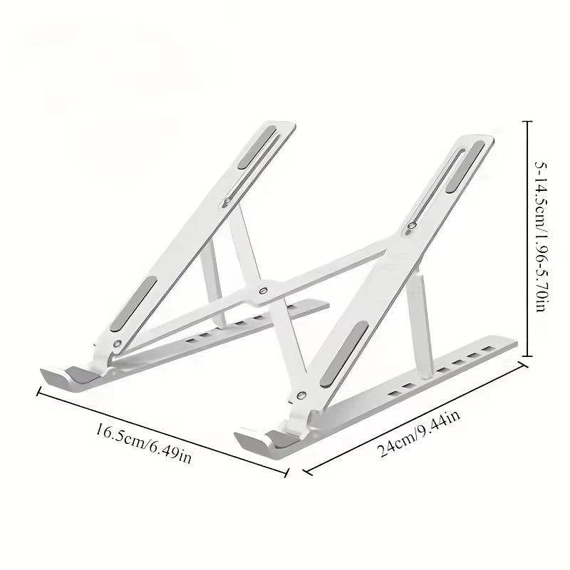 Laptop Stand, Adjustable Foldable Notebook Riser, Portable Collapsible Cooling Bracket for Desktop Office Home Daily Use