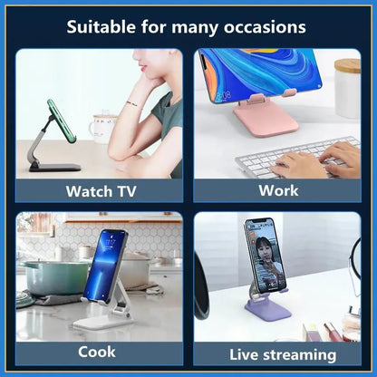 Foldable ABS Desktop Mobile Phone Stand for Ipad Iphone Smartphone Support Tablet Desk Cell Phone Portable Holder Bracket
