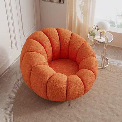 Cream Spinning Lazy Pumpkin Chair Tatami Living Room Leisure Chair Single Sofa Lying or Sleeping Bedroom Leisure Sofa Furniture