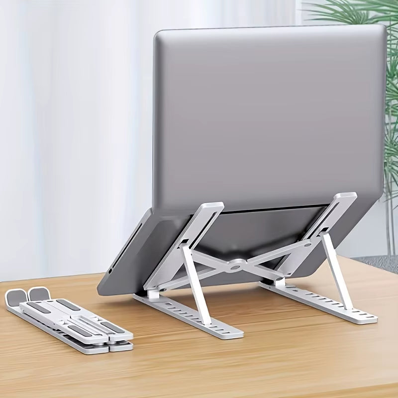 Laptop Stand, Adjustable Foldable Notebook Riser, Portable Collapsible Cooling Bracket for Desktop Office Home Daily Use