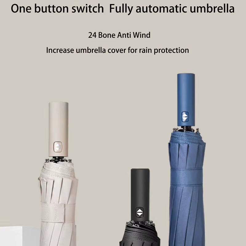 Reinforced 24-Bone Umbrella, Men'S Business Strong and Durable Wind-Resistant Umbrella, Anti-Uv Sunscreen Umbrella Women'S Sunny