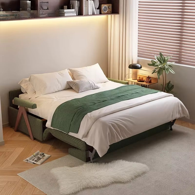 Green Living Room Sofas Corduroy Recliners Nordic 2025 Bedroom Chaise Sofa Bed Puffs Foldable Divano Sottovuoto Furniture Home