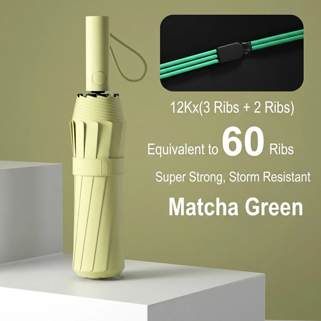 Reinforced 24-Bone Umbrella, Men'S Business Strong and Durable Wind-Resistant Umbrella, Anti-Uv Sunscreen Umbrella Women'S Sunny