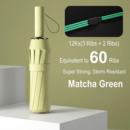 Reinforced 24-Bone Umbrella, Men'S Business Strong and Durable Wind-Resistant Umbrella, Anti-Uv Sunscreen Umbrella Women'S Sunny