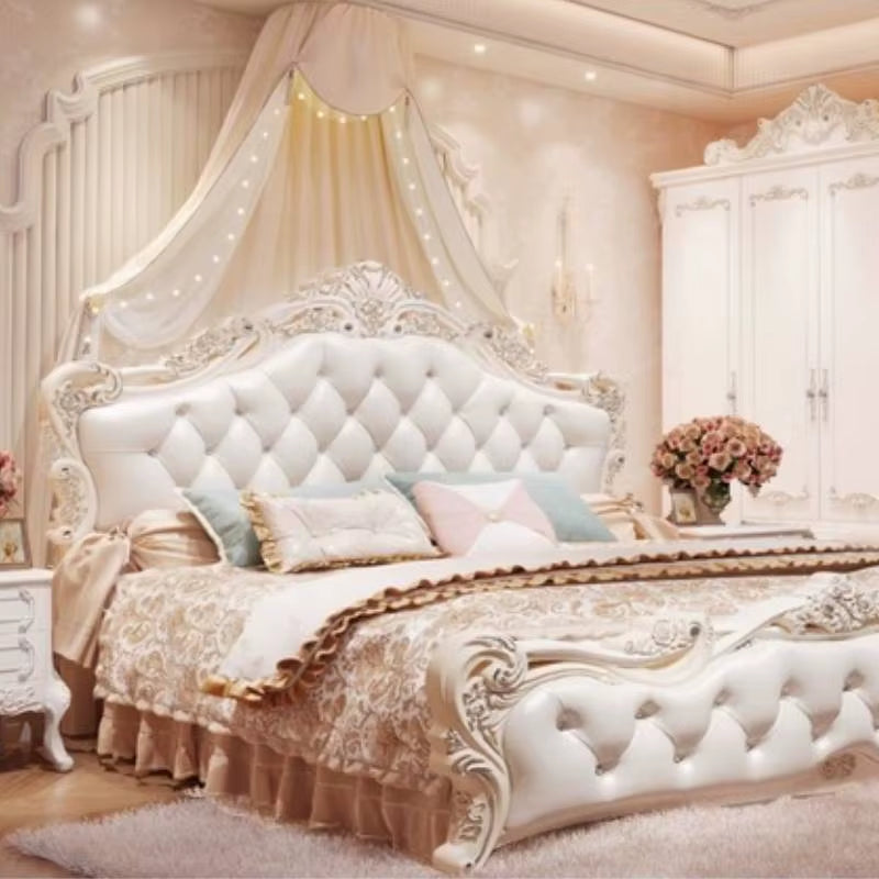 Large Girls Bedrooms Double Bed Board Box Young Luxury Household Double Bed Storage Modern Camas De Dormitorio Furniture Home