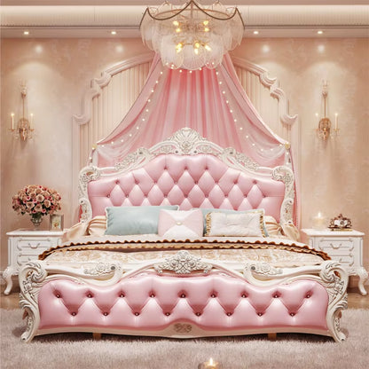 Large Girls Bedrooms Double Bed Board Box Young Luxury Household Double Bed Storage Modern Camas De Dormitorio Furniture Home
