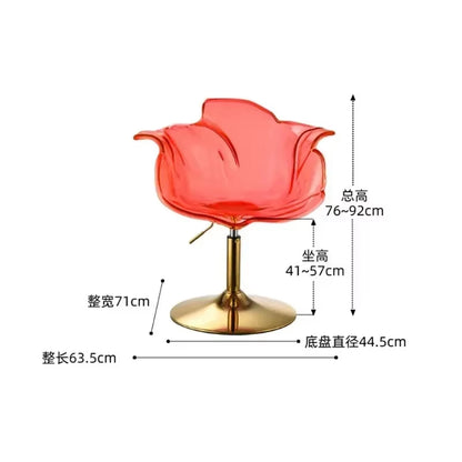 Modern Transparent Acrylic Bar Stools, Stylish Furniture and Balcony Seats, Simple and Luxurious Transparent Petal Dining Chairs