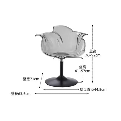 Modern Transparent Acrylic Bar Stools, Stylish Furniture and Balcony Seats, Simple and Luxurious Transparent Petal Dining Chairs