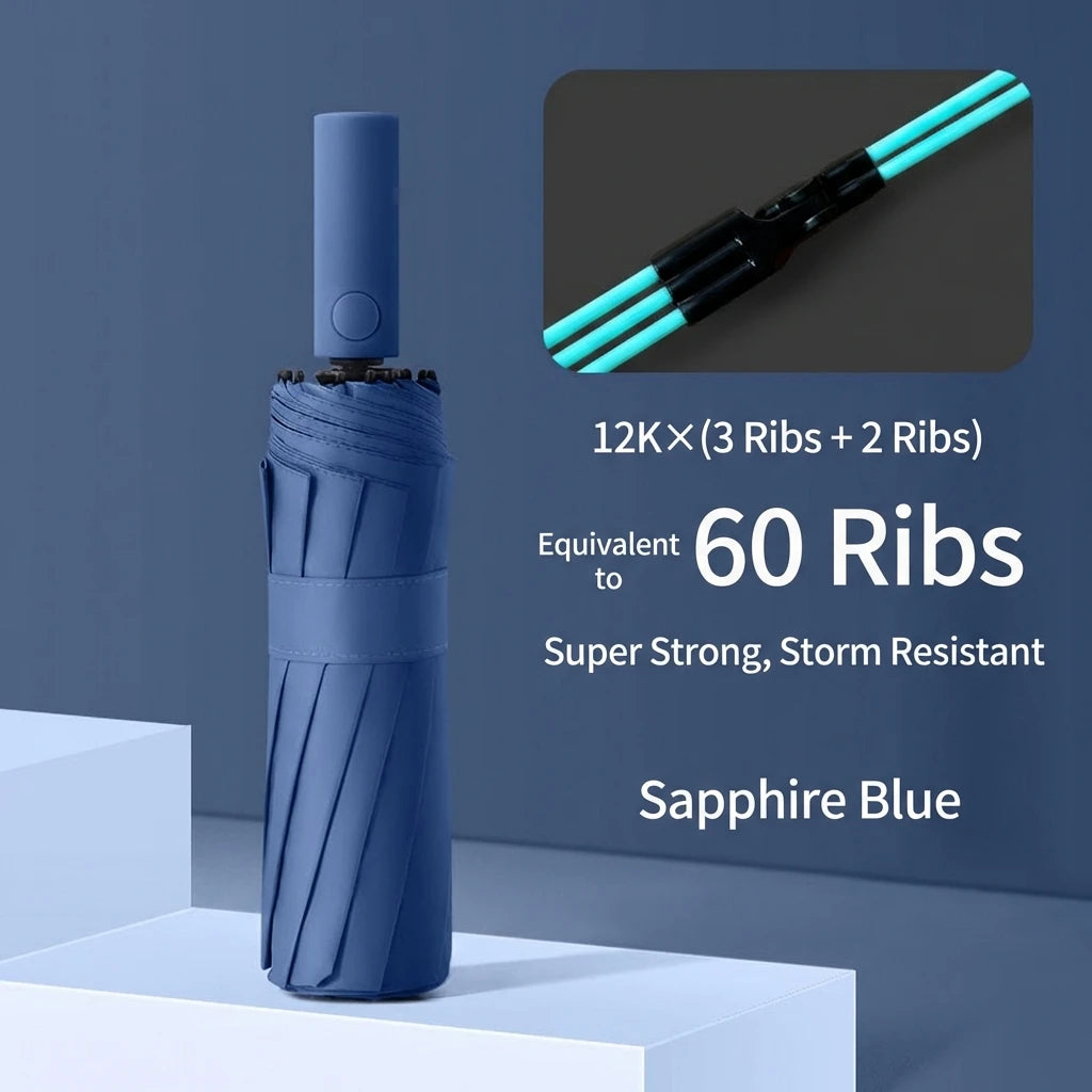 Reinforced 24-Bone Umbrella, Men'S Business Strong and Durable Wind-Resistant Umbrella, Anti-Uv Sunscreen Umbrella Women'S Sunny