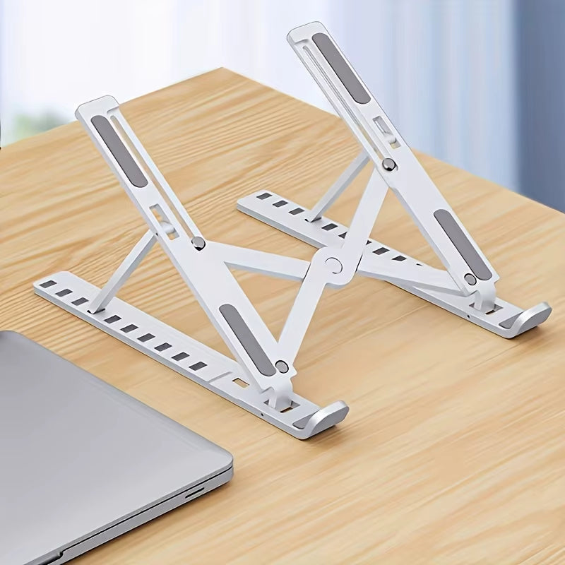 Laptop Stand, Adjustable Foldable Notebook Riser, Portable Collapsible Cooling Bracket for Desktop Office Home Daily Use
