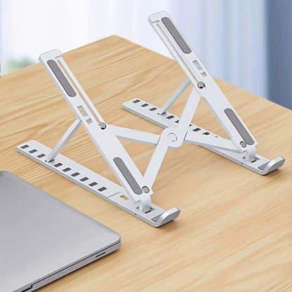 Laptop Stand, Adjustable Foldable Notebook Riser, Portable Collapsible Cooling Bracket for Desktop Office Home Daily Use