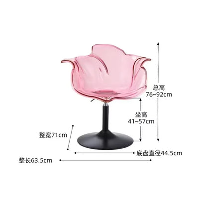 Modern Transparent Acrylic Bar Stools, Stylish Furniture and Balcony Seats, Simple and Luxurious Transparent Petal Dining Chairs