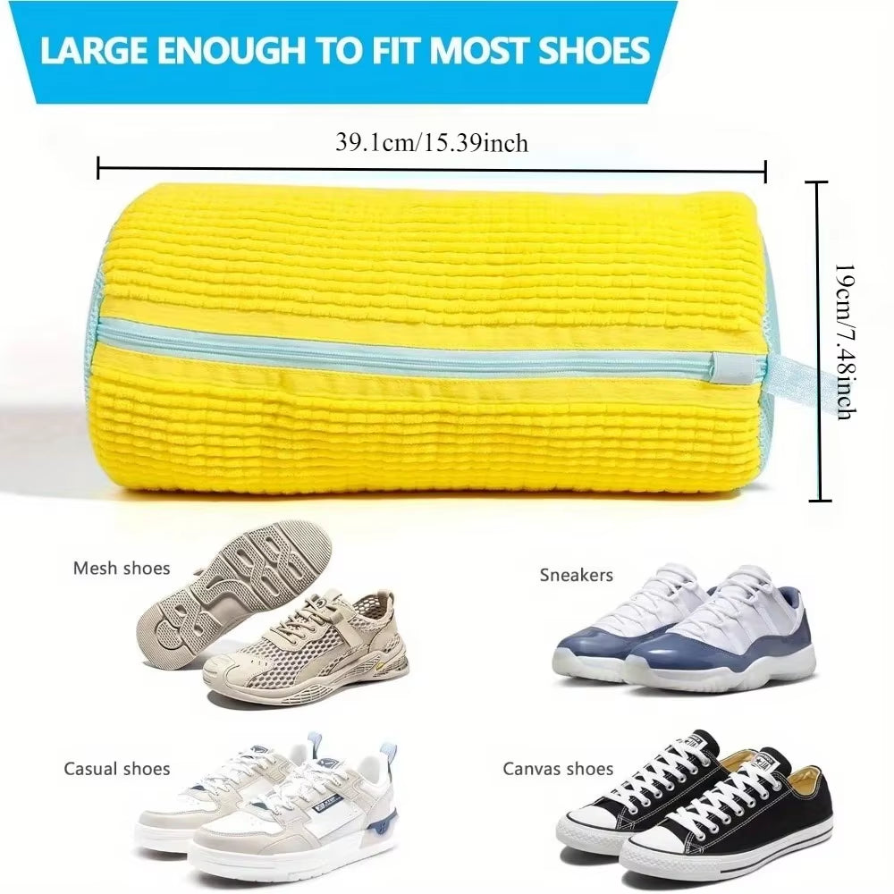 Wash Shoes Bag Padded Net Laundry Shoes Protector Fluffy Fibers Polyester Washing Shoes Machine Laundry Bag Drying Bags 1PCS