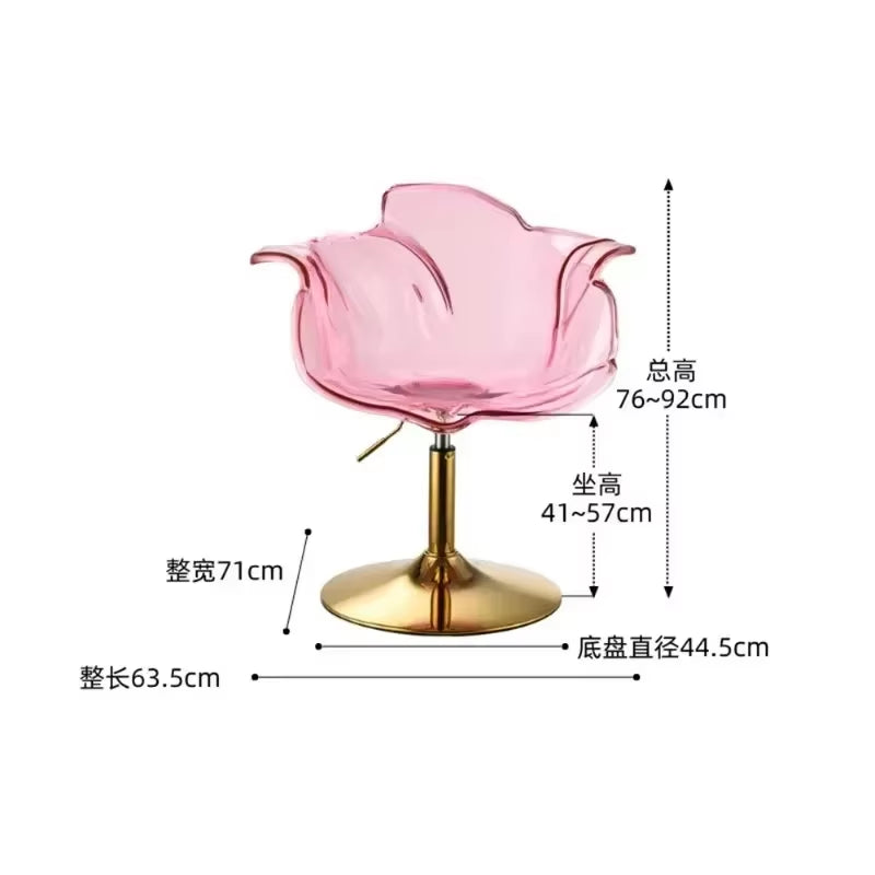 Modern Transparent Acrylic Bar Stools, Stylish Furniture and Balcony Seats, Simple and Luxurious Transparent Petal Dining Chairs