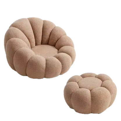 Cream Spinning Lazy Pumpkin Chair Tatami Living Room Leisure Chair Single Sofa Lying or Sleeping Bedroom Leisure Sofa Furniture