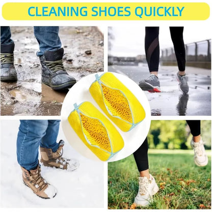 Shoe Wash Shoes Bag Padded Net Laundry Protector Fluffy Fibers Polyester Washing Shoes Machine Laundry Bag Drying Bags 1PCS