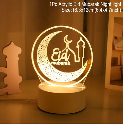 EID Night Light EID Mubarak Ramadan Decoration for Home Islam Muslim Party Decor Eid Al Adha Ramadan and Eid Ramadan Kareem