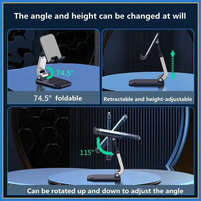 Foldable ABS Desktop Mobile Phone Stand for Ipad Iphone Smartphone Support Tablet Desk Cell Phone Portable Holder Bracket