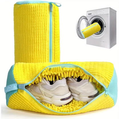 Shoe Wash Shoes Bag Padded Net Laundry Protector Fluffy Fibers Polyester Washing Shoes Machine Laundry Bag Drying Bags 1PCS
